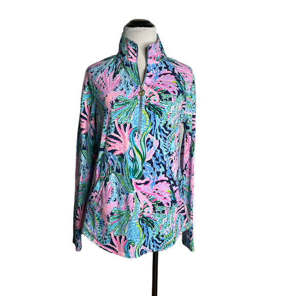 Tunique Lilly Pulitzer Del Lago Indigo Midnight Cove - Taille XS - Neuf Avec étiquettes